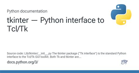 tkcrek|tkinter — Python interface to Tcl/Tk — Python 3.12.2 documentation.